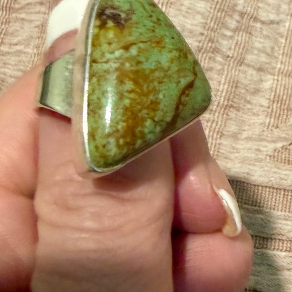 Jewelry - Silver and Green Stone Ring